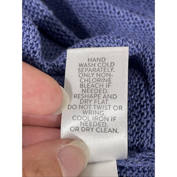 J‎ Jill Top Womens Size PS Blue Linen Viscose Knit Long Sleeve Comfort Casual - Picture 10 of 13